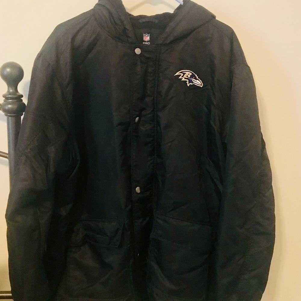 Baltimore Ravens fleece lined hooded coat